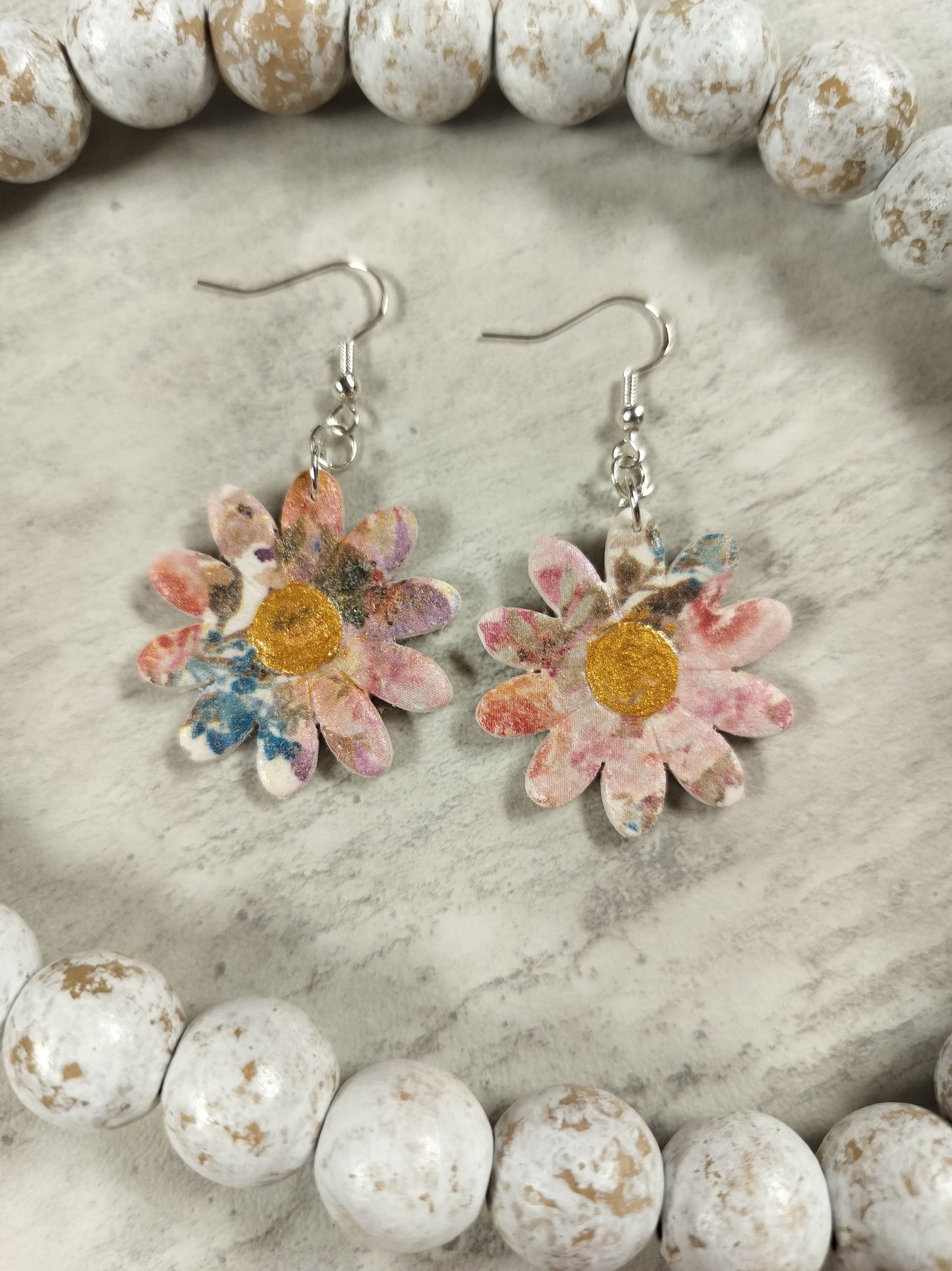 Printed Flower Dangles