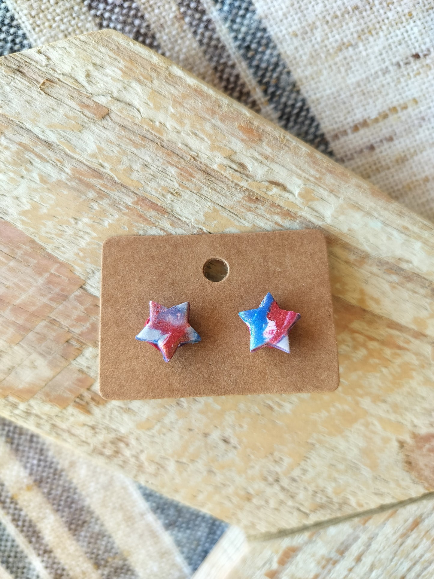 Red, White, & Blue Star Studs