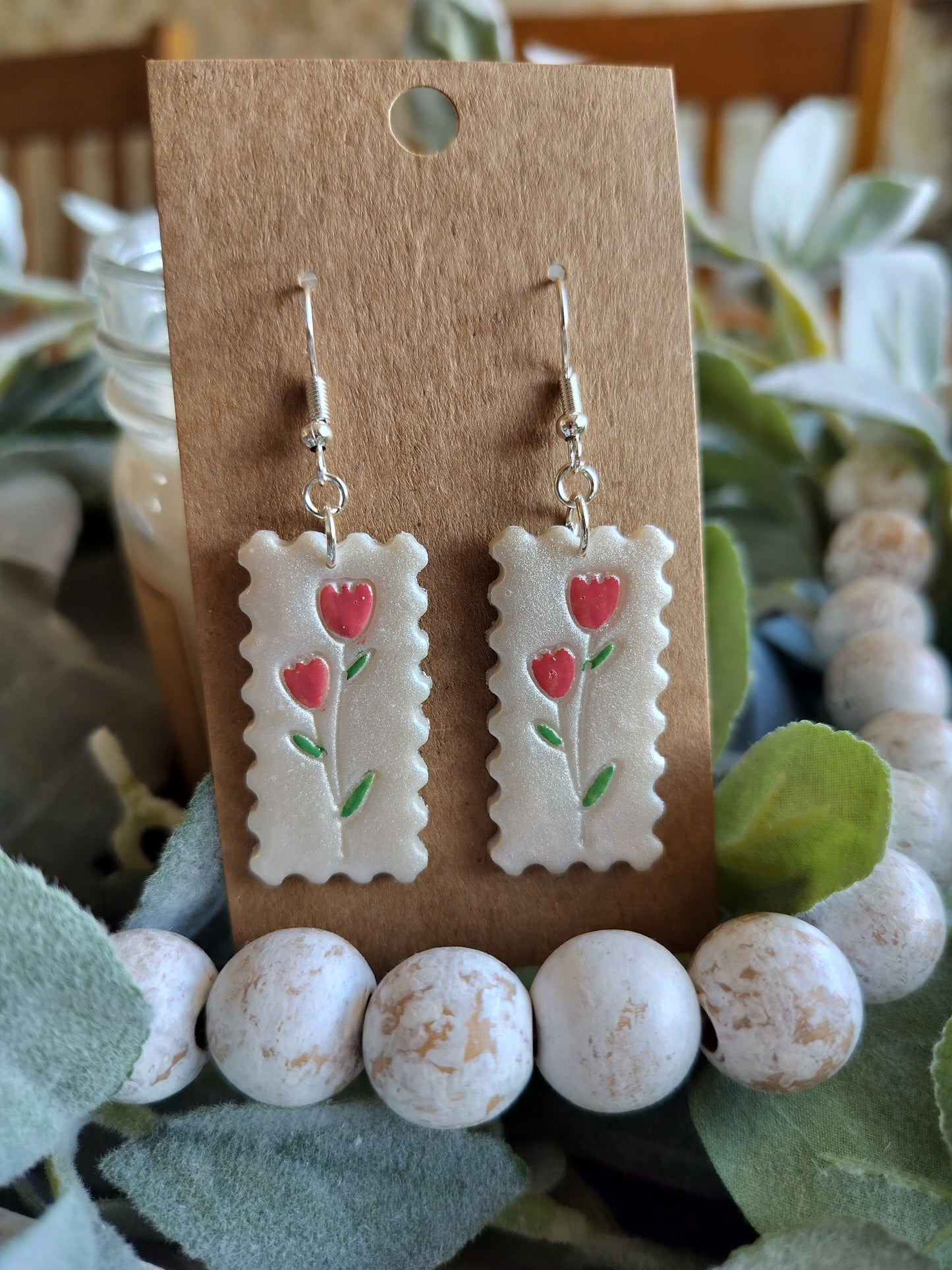 Red Tulip Dangles