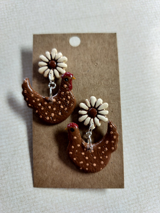 Chickens With Flower Studs