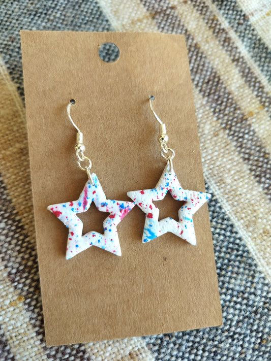 Red, White, & Blue Star Dangles
