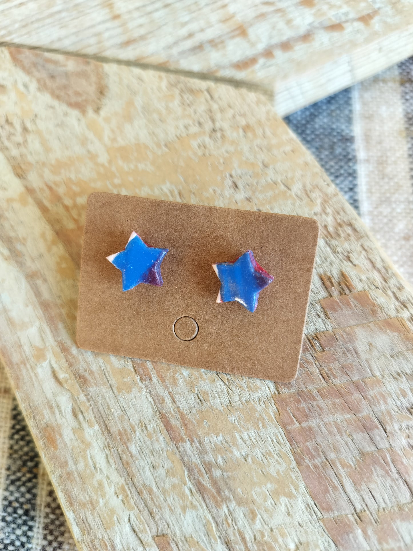 Red, White, & Blue Star Studs