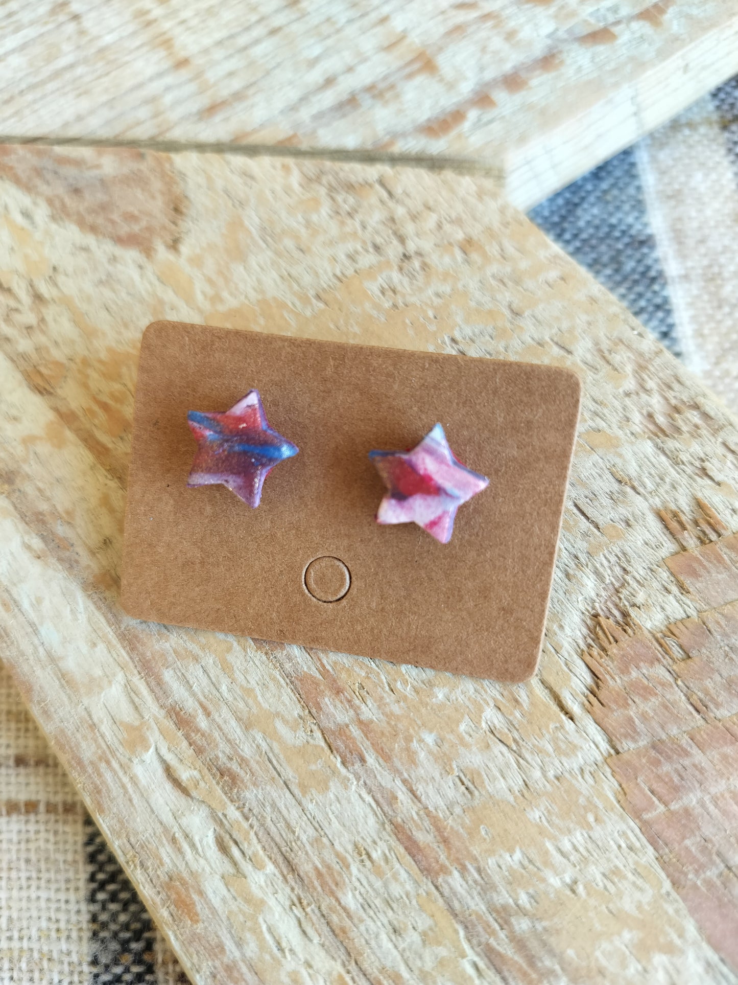 Red, White, & Blue Star Studs