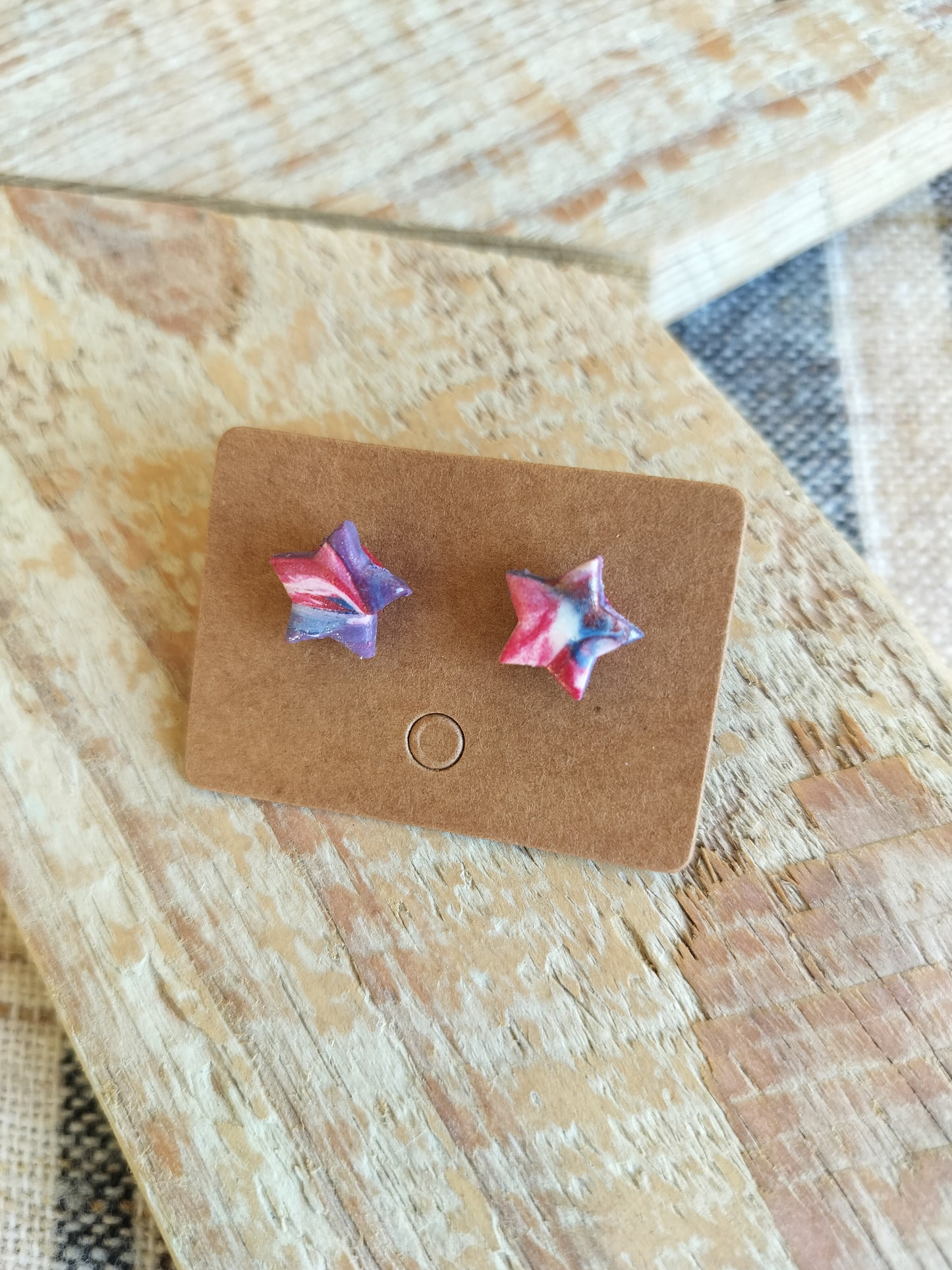 Red, White, & Blue Star Studs
