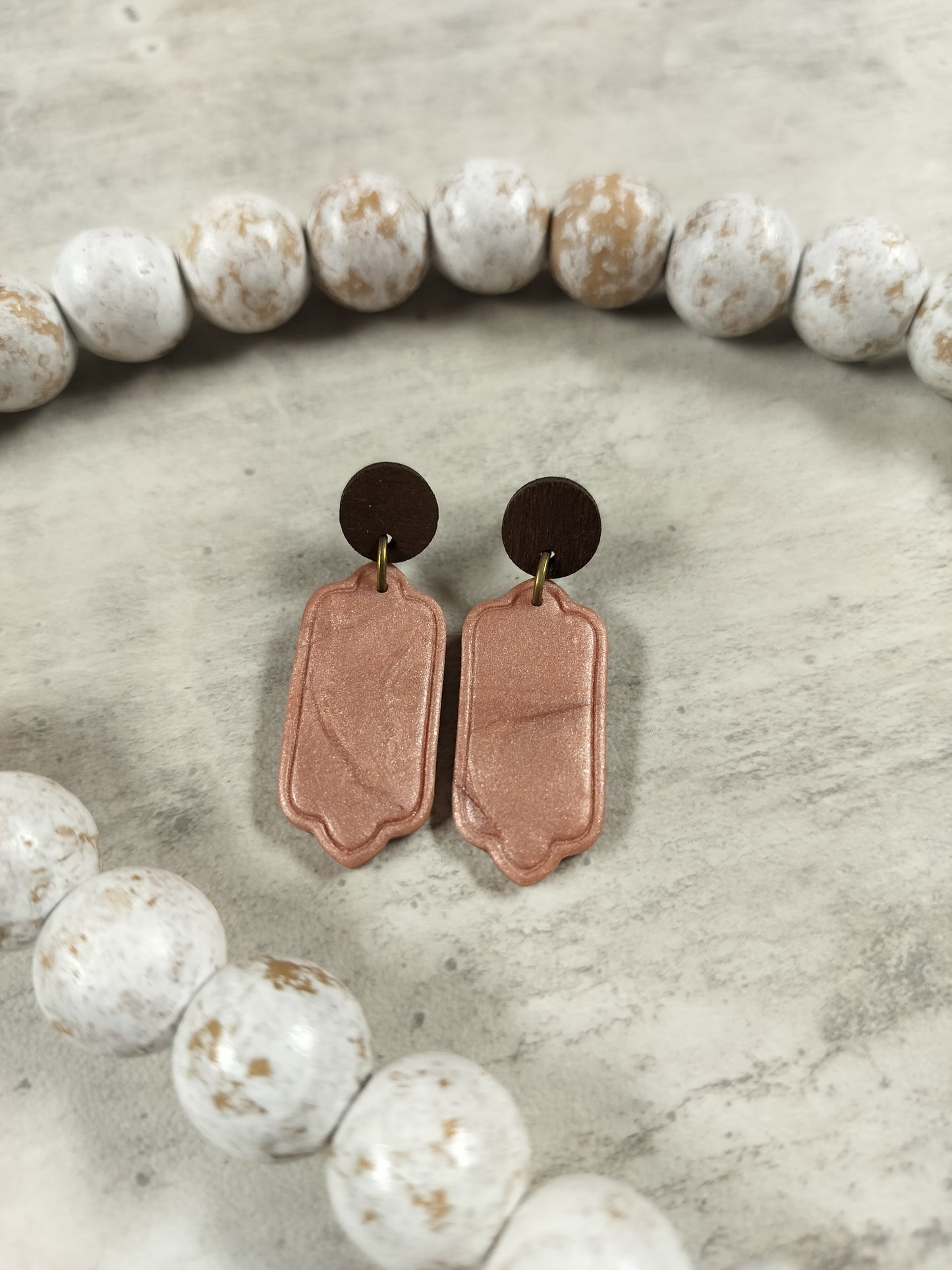 Dusty Rose Stud Dangles