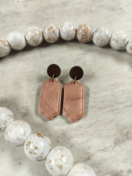 Dusty Rose Stud Dangles