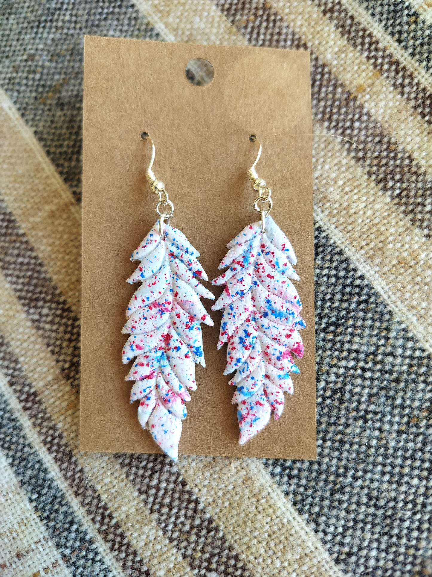 Red, White & Blue Feather Dangles