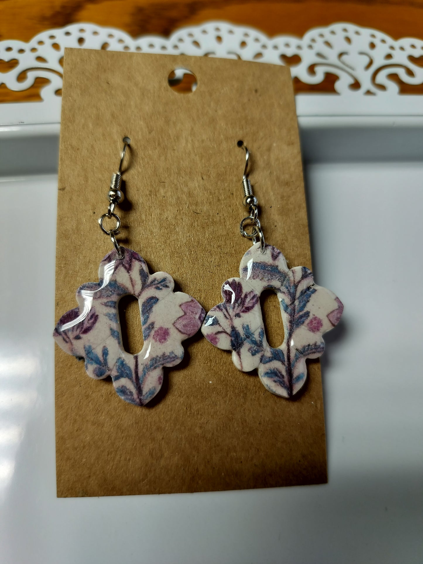 Floral Print Design Dangles