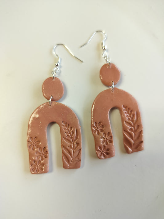 Arch Floral Stamped Dangles