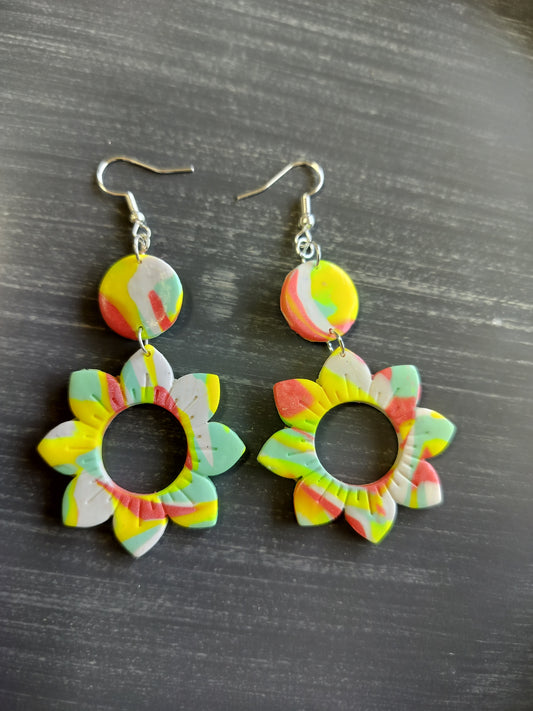 Bright & Colorful Flower Dangles