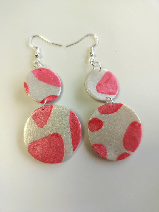 Strawberry Milk Cow Print Dangles