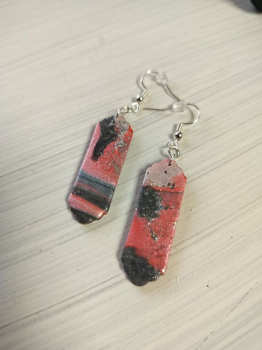 Pink and Gray Shimmer Dangles