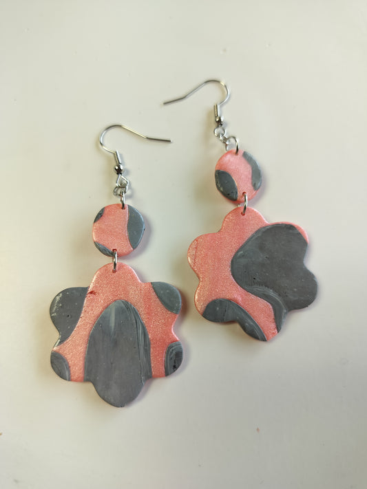 Strawberry Milk Cow Print Dangles