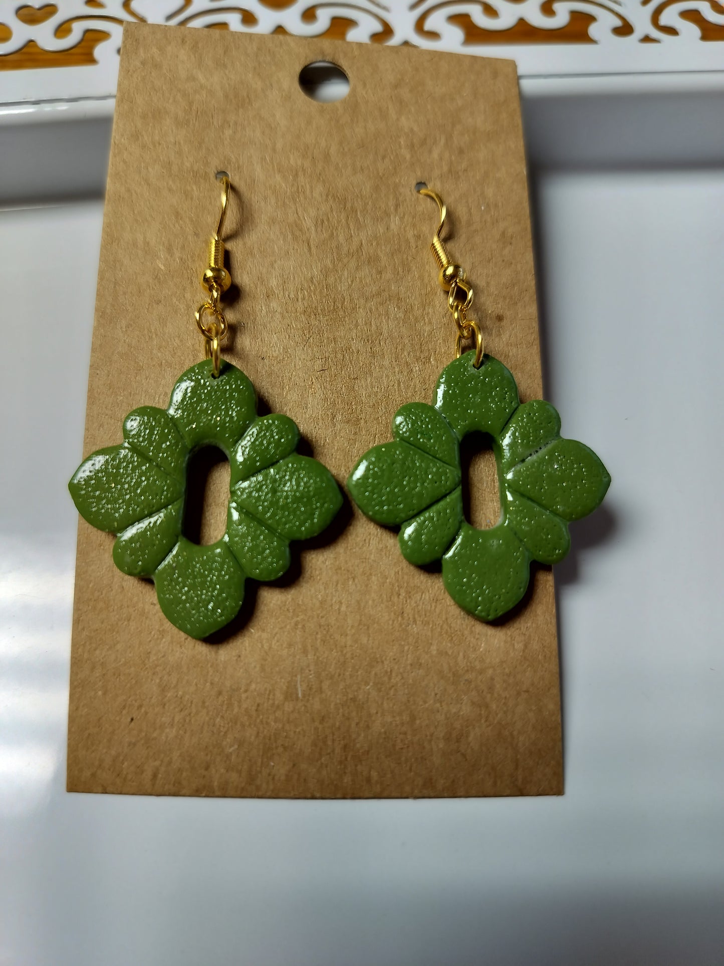 Green Textured Dangles