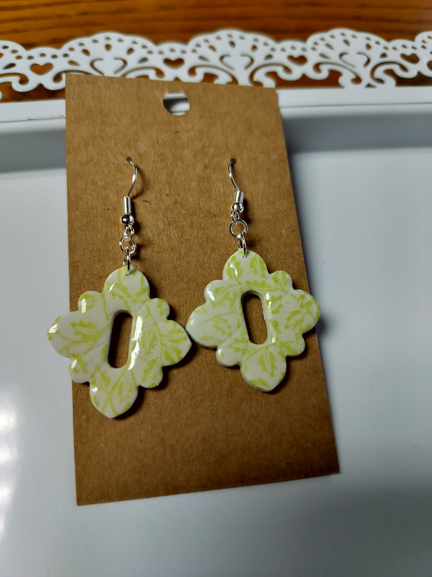 Green Printed Design Dangles