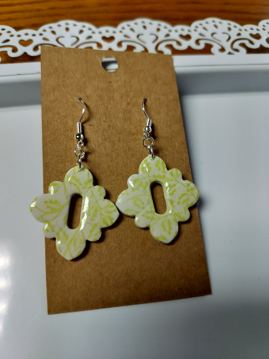Green Printed Design Dangles